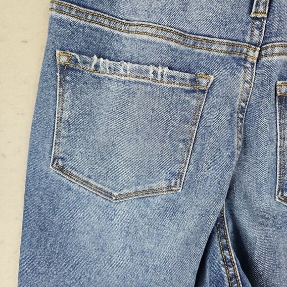 RSQ High Rise Straight Leg Jeans Womens 27 Blue Distressed Relaxed Casual Denim - Picture 12 of 15